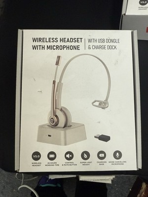 Vonztek Bluetooth Headset with Microphone,Wireless Headset V5.2 with AI Noise