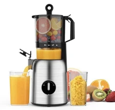 Kismile 300W Cold Press Juicer, 5.4" Wide Feed Chute, Slow Masticating Juicer