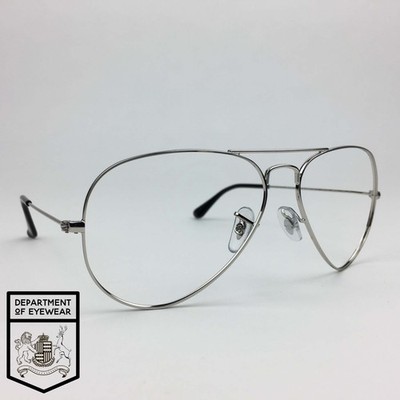 RAY-BAN Brille SILBER METALL Gestell PILOT Original. Mod: RB 3025 58 Auge 