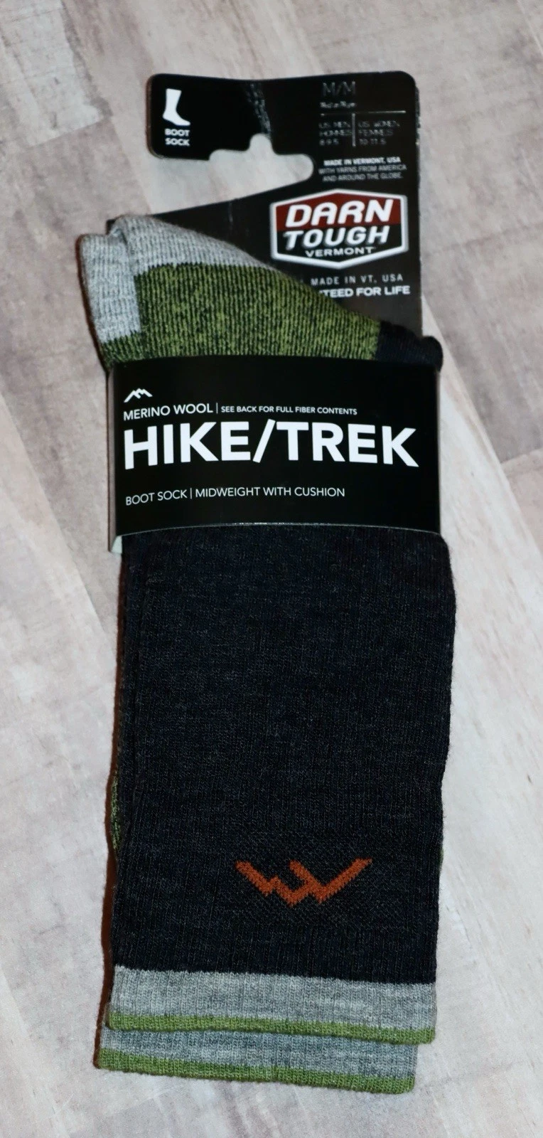 Darn Tough Vermont Hike/Trek Boot Socks 1403 Lime Midweight w/ Cushion M (8-9.5)