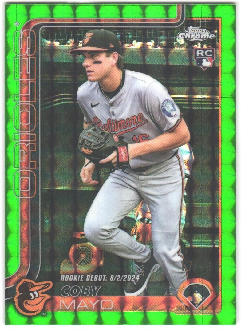 2025 Topps Chrome Update Coby Mayo #USC94 Green Geometric Refractors RC,#17/99