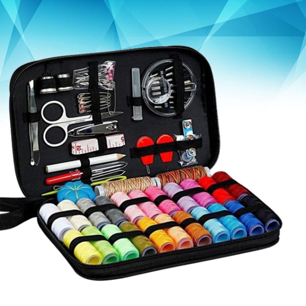 98-Piece Portable Travel Sewing Kit with Needles, Thread & Compact Case