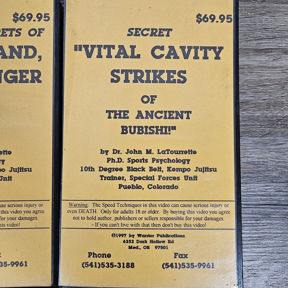 1997 Jujitsu VHS Set Of 3 Vital Cavity Strikes Poison Hand Poison Finger Kempo - Image 3 of 4