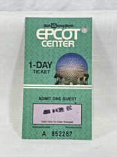 Vtg Walt Disney World Epcot Center Ticket1986 Magic Kingdom Ephemera Used s17-4
