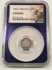 1853 Arrows Seated Liberty Half Dime – Historic NGC Genuine H10C