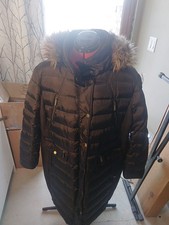 Michael Kors Womens Black Faux Fur Hooded Puffer Parka Winter Jacket Coat SZ 2X