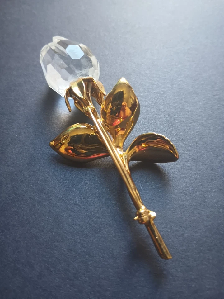PIN BROCHE ROSA TONO DORADO RECUERDOS CRISTAL SWAROVSKI Granny Estate  Foto 4 de 4