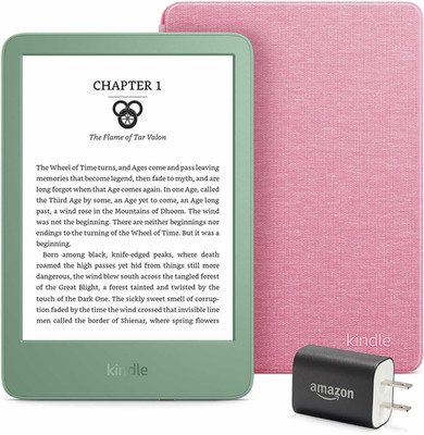 Kindle Essentials Bundle Including Kindle (2024 Release) - Matcha, Fabric Cover