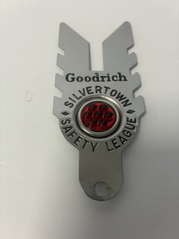 Vintage Goodrich Silvertown Safety League License Plate Topper