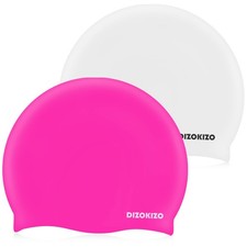 2pcs High Elasticity Silicone Swim Cap For Women And Men, Comfortable Non-slip
