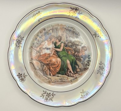 Kahla Madonna Salad Plate Iridescent with Gold Trim Made in GDR