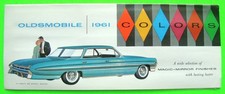 1961 Oldsmobile Factory Color Chips Folder Brochure 15 Magic Mirror Colors