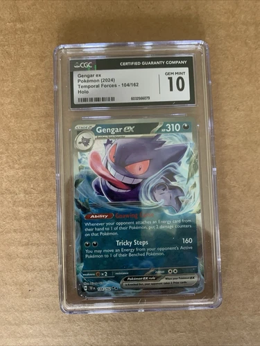 Pokemon CGC 10 GEM MINT Gengar ex 104/162 Double Rare Temporal Forces Psa