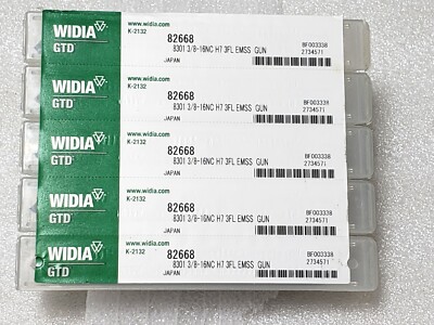 Lot of 5 - WIDIA GTD (Greenfield) 82668    3/8'' -16  NC  H7  3 FL  EM-SS GUN,N£W
