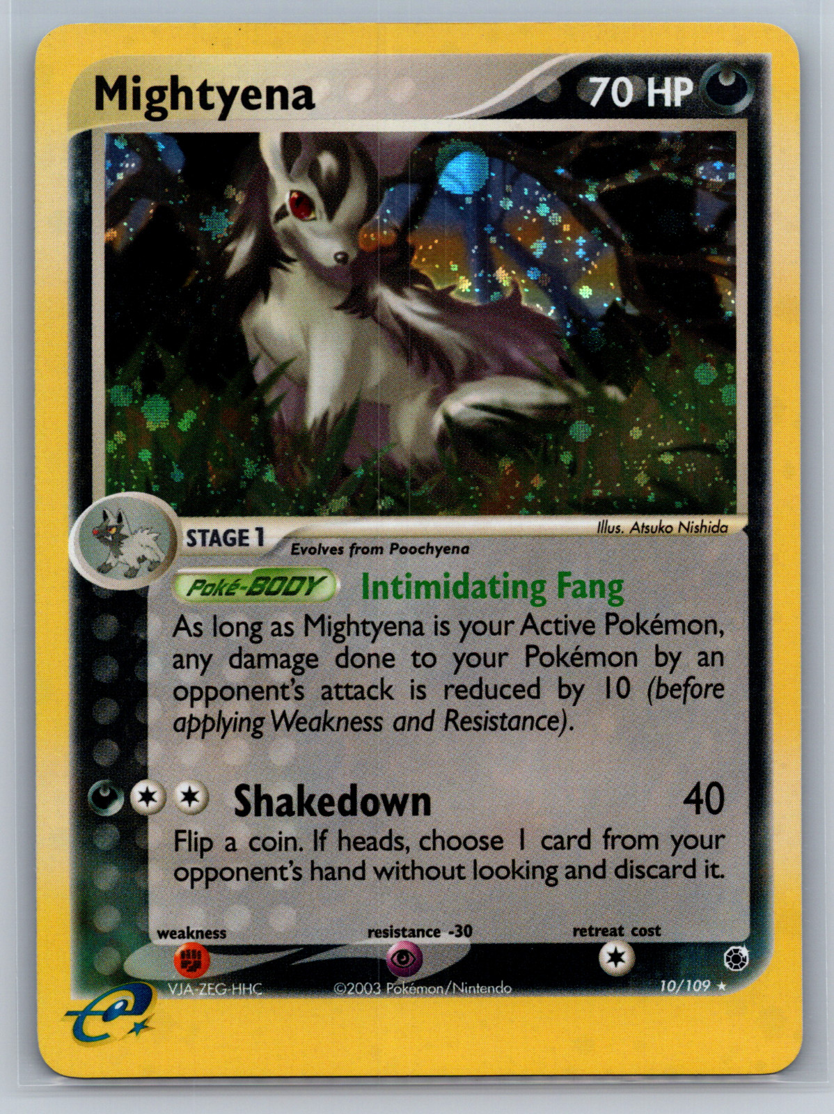 Pokemon EX Ruby & Sapphire Mightyena | 10/109 | Holo Rare | Vintage WOTC NM