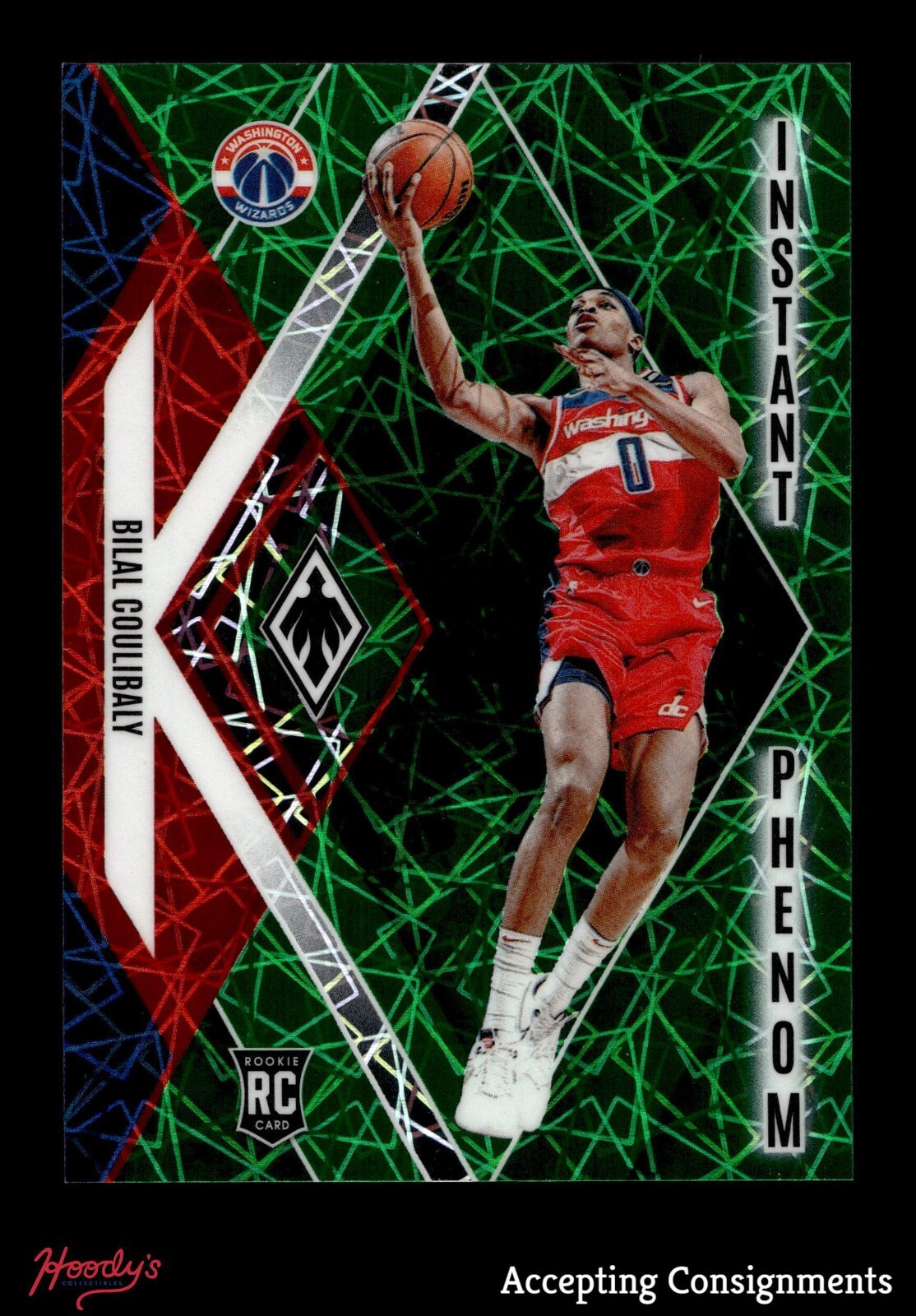 2023-24 Phoenix Instant Phenom Green Lazer #15 Bilal Coulibaly 38/175 ROOKIE RC