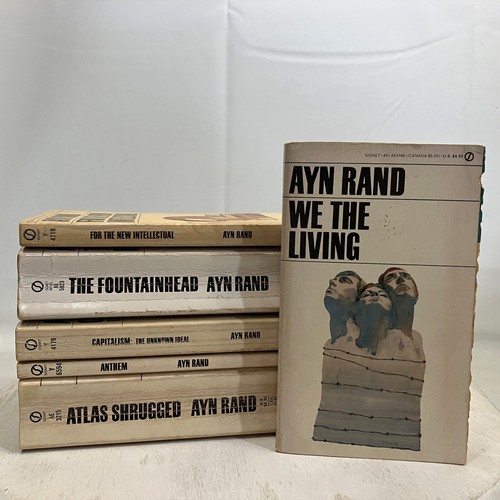 Ayn Rand 6 Bücher Lot Signet Atlas Shrugged Fountainhead Anthem Capitalism MMPB