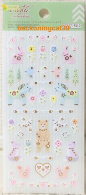 LAST DAISO Noble Collection Aufkleber Natur Dekoration Tier Bär Blume JAPAN