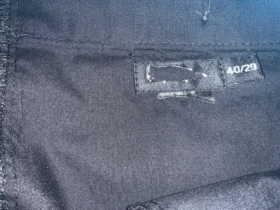 NEW, without tags, Men's dark grey pinstripe trousers 40" waist, 29