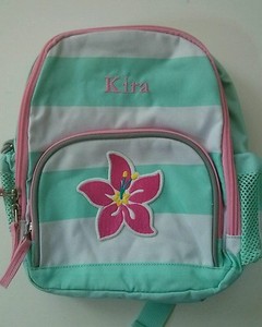 Pottery Barn Kids Fairfax Preschool Mini Green White Backpack With