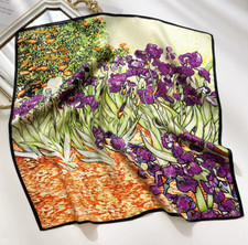 New Real Silk Scarf Ladies Silk Square Silk The iris pattern