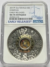 2017P COMPASS SILVER COIN 2oz MS70 ANTIQUED NGC ER MYTHOLOGY PERTH MINT $2 RARE