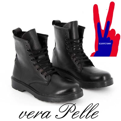 STIVALI UOMO ANFIBI PELLE italia militare esercito 43 42 41 40 39 44 45.. V