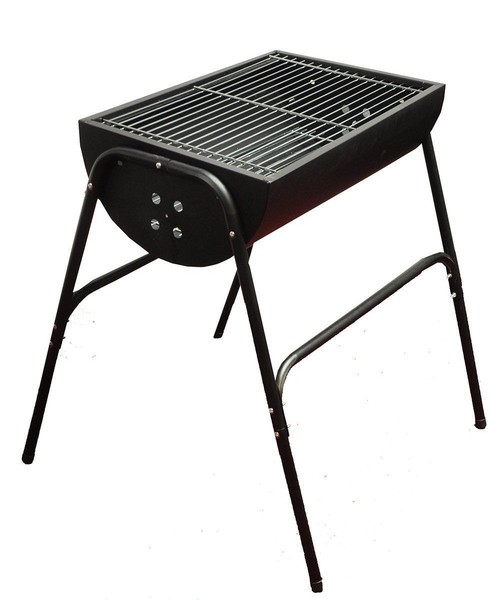 Kingfisher Half Drum Barrel BBQ Outdoor Garden Charcoal Grill Portable