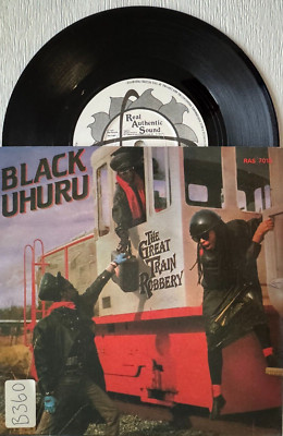 BLACK UHURU - THE GREAT TRAIN ROBBERY b/w DUB 7'' SINGLE VGC P/S 1986 RAS