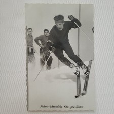 1 antica cartolina autografa originale Jose Rieder 1958 campione del mondo di slalom del 1963
