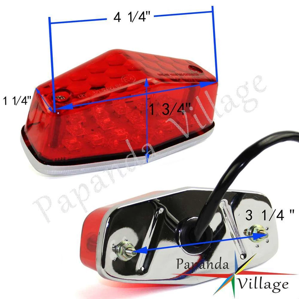 Motorcycle Small Lucas Style 12V LED Rear Brake Stop Tail Light For BSA Norton - Image 2 of 4