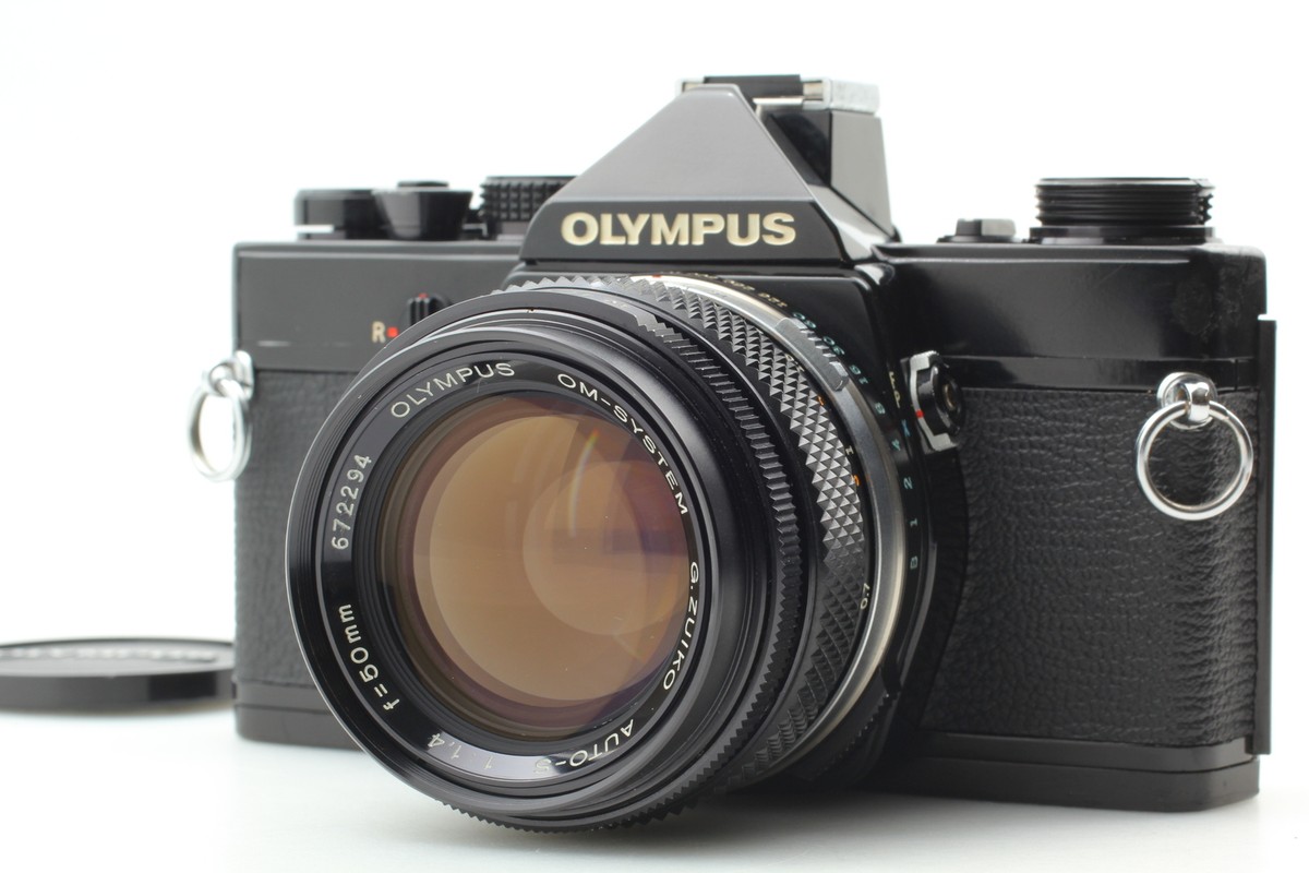 Near MINT] Olympus OM-1 Black SLR Film Camera 50mm F1.4 g