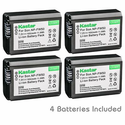 4x Kastar Battery for Sony NP-FW50 Alpha a7R a7R II Mark 2 a7S a7S II Mark 2