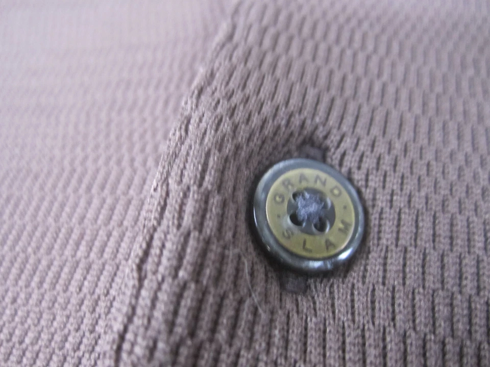 Camisa Grand Slam Para Hombre Mediana Marrón Negra Polo Poliéster Manga Corta Informal Foto 3 de 4