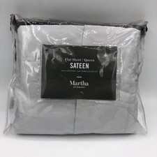 Martha Stewart 400TC Cotton Queen Flat Sheet Gray Finished Size 92x108