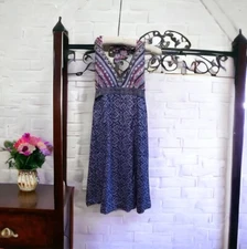 Athleta Dress Women's Size 4 Pack Go Anywhere Halter Gray Lavender Geometric 