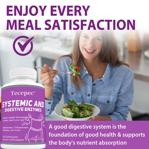 Systemic & Digestive Enzymes, Digestive & Gut Health, 30/60/120 Capsules - Picture 7 of 12