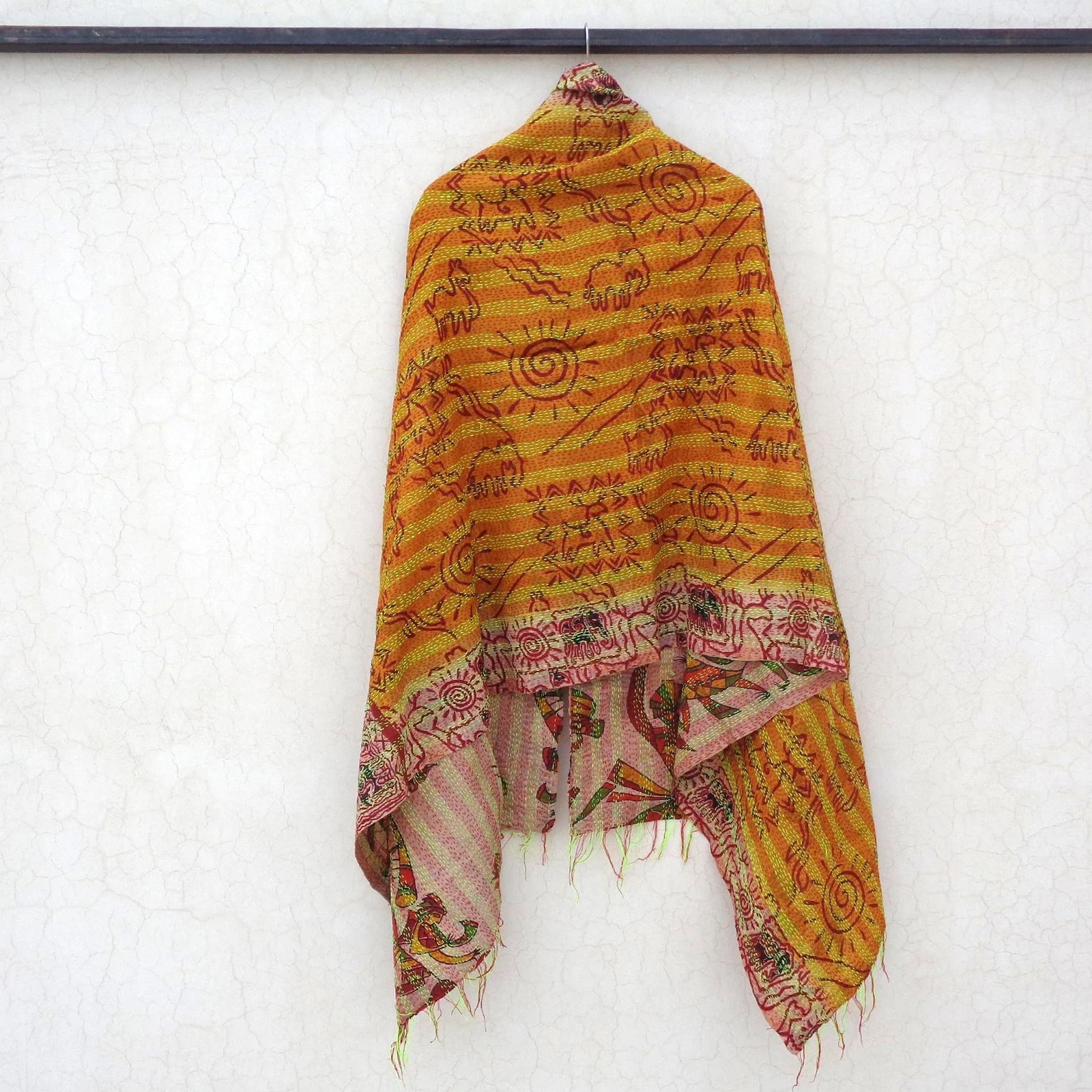 Silk Scarf Neck Wrap Stole Dupatta Embroidered Scarf Women Fashion Scarves