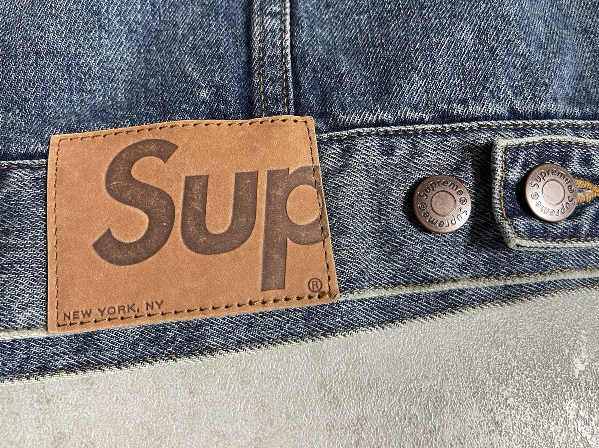 FW24 Supreme Distressed Selvedge Trucker Jacket Washed FW24 Supreme Distressed Selvedge Trucker Jacket Washed