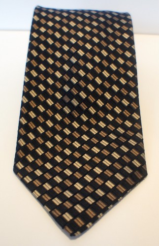 Canali Men's Brown & White Polka Dot Woven Silk Necktie 57.5 x 3.5 in.