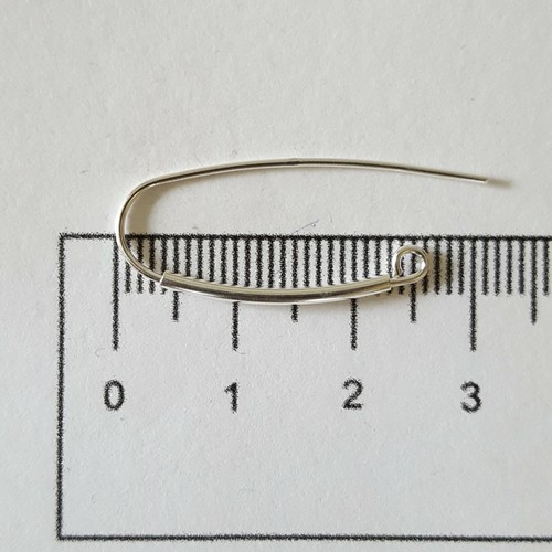 32mm Long Wire Tube Earring Hooks 100% 925 Sterling Silver For Making Earrings - Picture 4 of 12