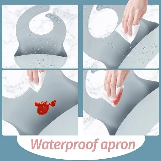 Juego de 12 piezas de silicona para bebés utensilios para bebés suministros para bebés (rosa + azul) Foto 4 de 4