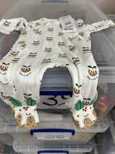 Joni Maman Bebe Christmas Pudding Sleepsuit 0-3 M New