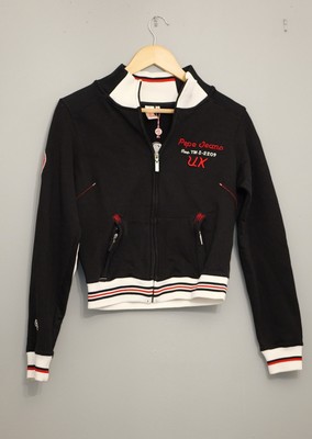 Authentic Women's Black Pepe Jeans Track Jacke Medium New without tags Y2K