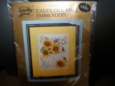 Sunflower Basket Candlewicking Embroidery Kit 80237 8x10" NOS