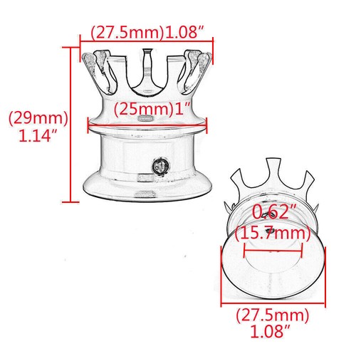 Black Motorcycle King Crown Gas Cap Fuel Tank fit for Harley Glide Road King CNC - Picture 2 of 7