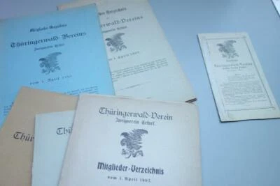 Erfurt Thüringen Thüringerwald Verein Mitglieder Verzeichnis Zweigverein 12  x - Bild 1 von 4