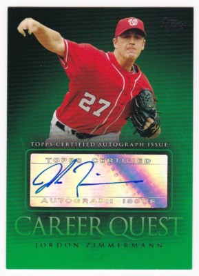 Self Service 　 No.30 2009SS ラクエル・ジマーマン JORDAN ZIMMERMANN 2009 Topps Update Career Quest Autograph # CQA