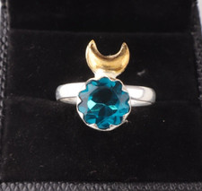 925 Sterling Silver Jewelry Natural Apatite Gemstone Handmade Ring All Size EA