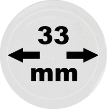 100 Leuchtturm 323559 coin capsules coin capsules caps 33 mm for 10-20 DM euro